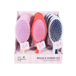 isGift Contrast Brush & Mirror - Fly With Me CDU 12pcs/3 Assorted 6.5x4.5x22.1cm