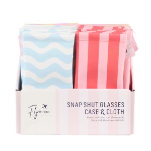 isGift Snap Shut Glasses Case & Cloth- Fly With Me CDU 24pcs/3 Assorted 18x9x0.5cm