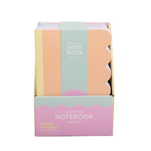 isGift Happy Mondays A5 Stitched Notebook 3pcs Set - CDU 8pcs 12.4x21x1.2cm