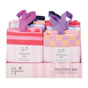 isGift Toiletries Bag - Fly With Me CDU 12pcs/3 Assorted 19x10x9.5cm