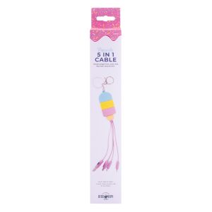 Discovery Zone Popsicle 5-in-1 Charging Cable CDU 12pcs Multi-Coloured 3.33x1.7x20.2cm