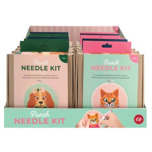 isGift Punch Needle Kit - Amusing Animals CDU 12pcs/3 Assorted 16cm Diameter