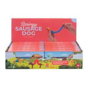 isGift Springy Sausage Dog (3 Asst/12 Disp) Assorted 14x3x6.5cm