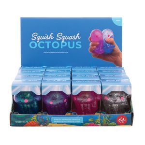 isGift Squish Squash Octopus (4 Asst/16 Disp) Assorted 8x6.8x5.8cm