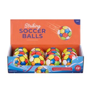 Discovery Zone Striking Soccer Ball CDU 12pcs Multi-Coloured 6.1cm