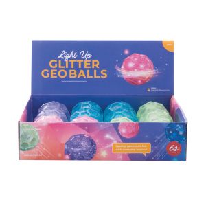 isGift Light Up Glitter Geo Ball (4 Asst/12 Disp) 6.5cm