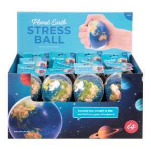 isGift Planet Earth Stress Ball (24 Disp) Blue 7.1cm Dia