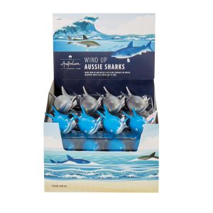 The Australian Collection Wind Up Aussie Sharks (2 Asst/24 Disp) Assorted 13.5x7x4cm