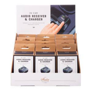 The Auto Collection In-Car Audio Receiver & Charger (12 Disp) Black 7.5x4.3x4cm