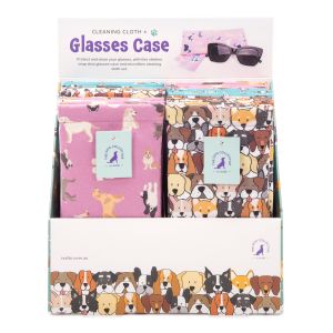 The Dog Collective Snap Shut Glasses Case & Cleaning Cloth Assorted 18x9x0.5cm