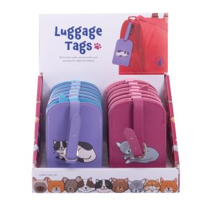 The Cat Collective Luggage Tag (4 Asst/24 Disp) Assorted 7x0.3x10.5cm