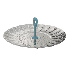Grand Designs Kitchen  Steaming Basket Silver/Green 28x28cm