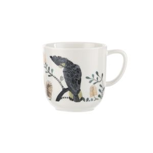 The Australian Collection Black Cockatoo Mug White/Multi 12x9x9cm