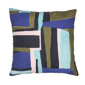 Amalfi Moma Cushion Blue & Green 50x10x50cm