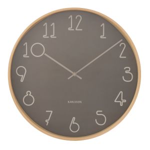 Karlsson Sencillo Wall Clock Dark Grey & Natural 40cm