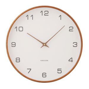 Karlsson Acento Wall Clock White & Walnut 40cm