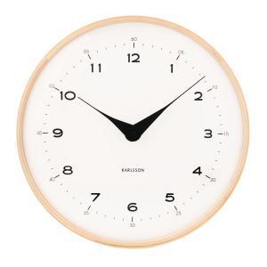 Karlsson Oasado Dome Wall Clock White & Natural 30cm