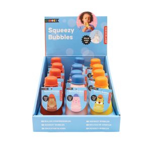 Kikkerland Kidoki Squeezy Bubbles CDU 12pcs/3 Assorted 5x10x5cm