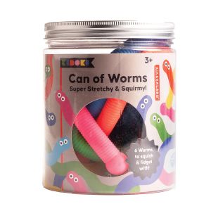 Kikkerland Kidoki Can of Worms Multi-Coloured 9.5x9.5x11.7cm
