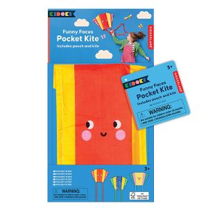 Kikkerland Kidoki Funny Faces Pocket Kites CDU 12pcs/3 Assorted 49.4x1.2x34.4cm