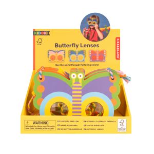 Kikkerland Kidoki Butterfly Lenses CDU 12pcs/3 Assorted Multi-Coloured 15.5x0.25x10.5cm.
