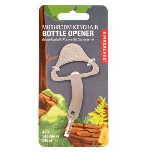 Kikkerland Mushroom Keychain Bottle Opener Silver 6x2x10cm