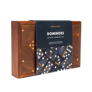 Luckies Iron & Glory - Dominoes XL Natural Wood 19x13x3.5cm