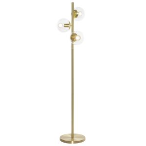 Amalfi Amilla Floor Lamp Brushed Gold/Clear 36x28x148cm