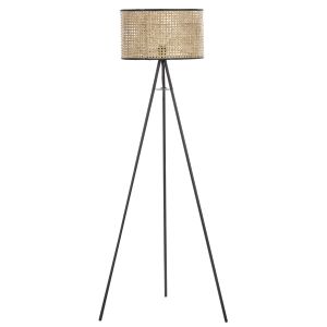 Amalfi Ballari Floor Lamp Black/Natural 40x40x151cm