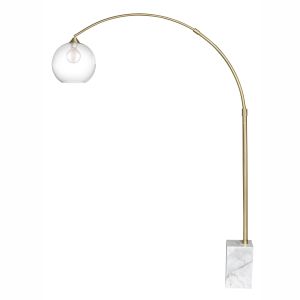 Grand Designs Cailen Floor Lamp Brass & White 180x30x225cm