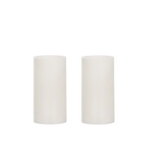 Emporium Tall Pillar LED Candles 2pcs Set White 7.5x7.5x15cm