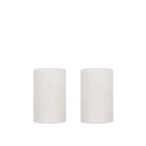 Emporium Pillar LED Candles 2pcs Set White 7.5x7.5x12cm