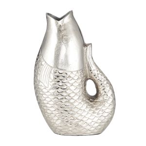 Society Home Koi Fish Vase Silver 16x10x24.5cm