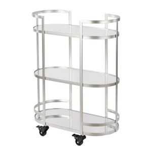 Society Home Arden Drinks Trolley Antique Silver 64x84.5x34cm