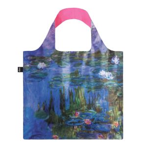 LOQI Claude Monet Water Lillies Neon Pink Bag Multi-Coloured 50x42cm