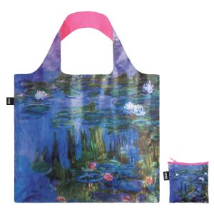 LOQI Claude Monet Water Lillies Neon Pink Bag Multi-Coloured 50x42cm