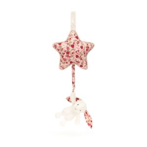 Jellycat Blossom Cream Bunny 'Berry' Musical Pull 18x8x30cm