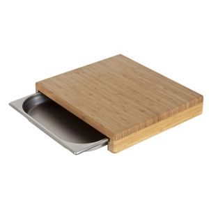 MasterPro Bamboo Cutting Board with Tray Board 39.5x35x6.5cmTray 35x32.5x4cm Natural