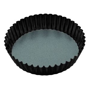 MasterPro Non-Stick Loose Base Round Deep Flan/Quiche Tin Black 25x25x6cm