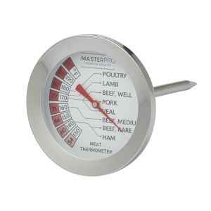 MasterPro Deluxe Large Meat Thermometer Stainless Steel 7.5x7.5x13cm/54°C to 88°C