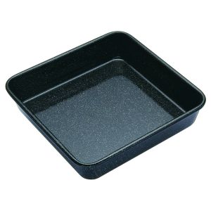 MasterPro Professional Vitreous Enamel Square Pan Black 24x24x4.5cm