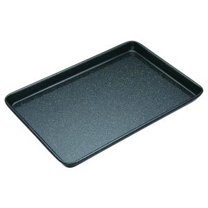 MasterPro Professional Vitreous Enamel Baking Tray Black 40x27x2.5cm
