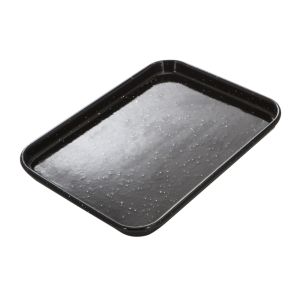 MasterPro Professional Vitreous Enamel Baking Tray Black 24x18x1.5cm