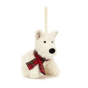 Jellycat Munro Scottie Dog Decoration Cream 6x8x1cm