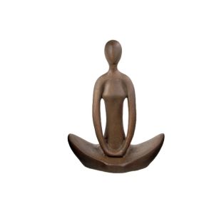 Amalfi Meditate Sculpture Brown Wash 28x37cm