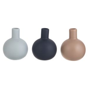 Emporium Lilly Vase 3 Asst Colours Navy/Sky Blue/Grey 10x10x13cm