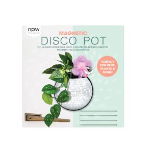 NPW Magnetic Disco Planter Silver 15.4x7.8x15.4cm