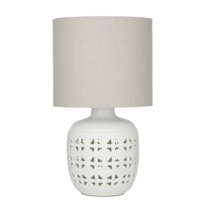 Amalfi Cassar Table Lamp White/Natural 30x30x55cm
