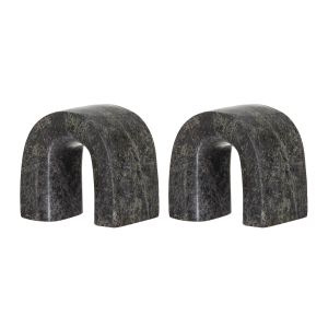 Amalfi Boyd Stone Book Ends 2pcs Set Grey 11.5x7.6x11.5cm