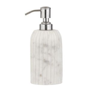 Amalfi Issey Soap Dispenser White & Silver 7.5x7.5x12.5cm/250ml